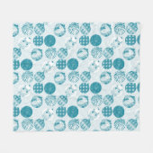 Türkis , Blau , Weihnachtsmuster Fleecedecke (Vorderseite (Horizontal))