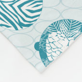 Türkis , Blau , Weihnachtsmuster Fleecedecke (Ecke)