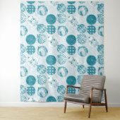 Türkis , Blau , Weihnachtsmuster Wandteppich (Beispiel)