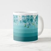 Türkis Blau Wildblumen Jumbo-Tasse (Vorderseite Rechts)