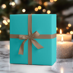 Türkis Blaue Einheitsfarbe Klassisch Elegant Geschenkpapier