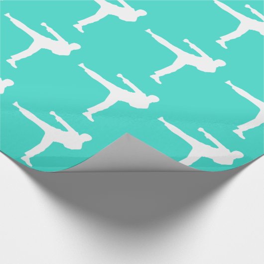 Türkis; Blaue grüne Kampfkunst Geschenkpapier (Ecke)