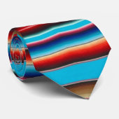 Türkis-blaue Krawatte mit mexikanischer Decke (Gerollt)