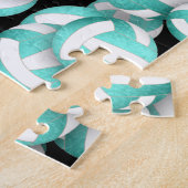 Türkis-blaue Volleyballs Muster Puzzle (Seite)