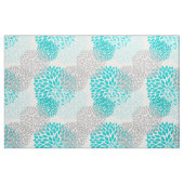 Türkis-blaues Grau-Dahlien MOD-Blumendruck Stoff (Yard (91,4 cm))