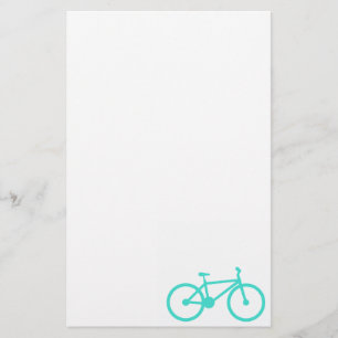 Türkis; Blaues grünes Fahrrad Briefpapier