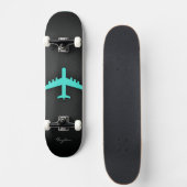 Türkis; blaues grünes Flugzeug Skateboard (Vorne)