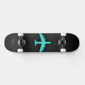 Türkis; blaues grünes Flugzeug Skateboard (Horizontal)
