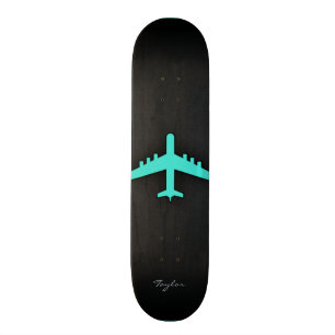 Türkis; blaues grünes Flugzeug Skateboard