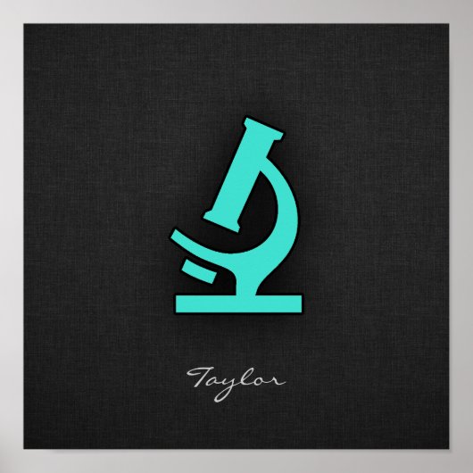 Türkis; Blaues grünes Mikroskop Poster (Vorne)