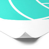 Türkis; Blaues grünes Volleyball Poster (Ecke)