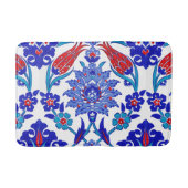 Türkis-blaues Rot-alte türkische Blumenfliese Badematte (Vorderseite)