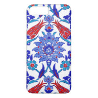 Türkis-blaues Rot-alte türkische Blumenfliese