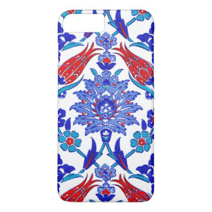 Türkis-blaues Rot-alte türkische Blumenfliese Case-Mate iPhone Hülle
