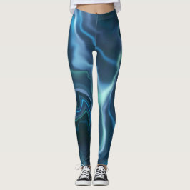 Türkis & Blaues Wasser Marmorboden Spandex Legging Leggings