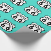 Türkis, blaugrüne Straße 66 Straßenschild Geschenkpapier (Ecke)