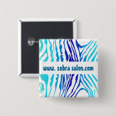 Türkis-Blaunobles Zebra-Muster beruflich Button (Vorne & Hinten)