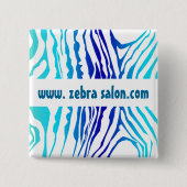 Türkis-Blaunobles Zebra-Muster beruflich Button (Vorderseite)