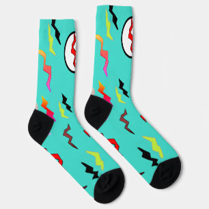 Türkis-Blitze Bolts Superhero Halloween Socken