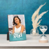 Türkis Blue Abschluss Foto Fett Typografie Fotoplatte (Seite)