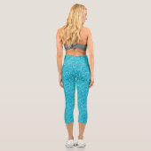 Türkis Blue Abstrakt Capri Leggings (Rückseite)