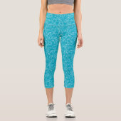 Türkis Blue Abstrakt Capri Leggings (Vorderseite)