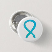 Türkis Blue Awareness Ribbon Custom Button (Vorne & Hinten)