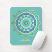 Türkis Blue Boho Mandala Mouse Pad Mousepad (Mit Mouse)