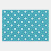 Türkis Blue Boho Star Pattern Geschenkpapier Set (Vorderseite)