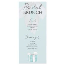 Türkis Blue Bow Brautparty Menu