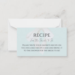 Türkis Blue Bow Brautparty Rezept Card Mitteilungskarte