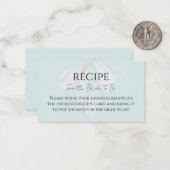 Türkis Blue Bow Brautparty Rezept Card Mitteilungskarte (Vorderseite/Rückseite Beispiel)