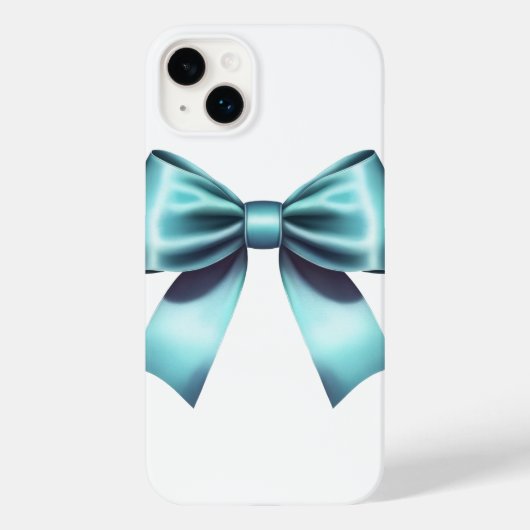 Türkis Blue Bow Elegante Girly Ribbon Case-Mate iPhone Hülle (Rückseite)