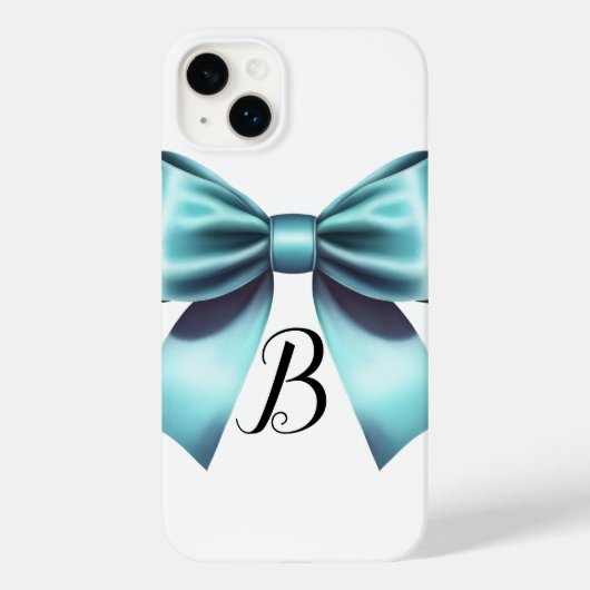 Türkis Blue Bow Elegantes Brautparty Hochzeit Case-Mate iPhone Hülle (Rückseite)