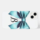Türkis Blue Bow Elegantes Brautparty Hochzeit Case-Mate iPhone Hülle (Rückseite (Horizontal))