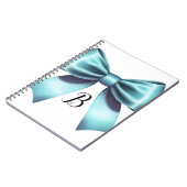 Türkis Blue Bow Elegantes Brautparty Hochzeit Notizblock (Linke Seite)