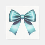 Türkis Blue Bow Elegantes Brautparty Hochzeit Serviette (Vorderseite)