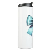 Türkis Blue Bow Elegantes Brautparty Hochzeit Thermosbecher (Nach links gedreht)