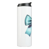 Türkis Blue Bow Elegantes Brautparty Hochzeit Thermosbecher (Nach links gedreht)