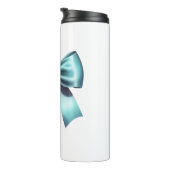 Türkis Blue Bow Elegantes Brautparty Hochzeit Thermosbecher (Nach rechts gedreht)