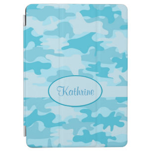 Türkis Blue Camouflage Camouflage Name Personalisi iPad Air Hülle