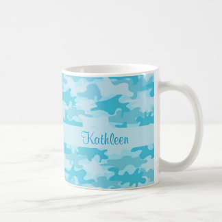 Türkis Blue Camouflage Camouflage Name Personalisi Kaffeetasse