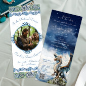Türkis Blue Celtic Dragon Wedding Einladung