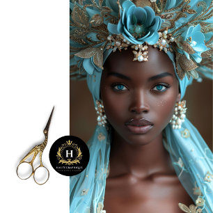 Türkis Blue Floral Headdress Decoupage Seidenpapier