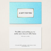 Türkis Blue Gift Card (Vorne & Hinten)