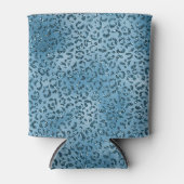 Türkis Blue Glitzer Leopard Print         Dosenkühler (Vorderseite)