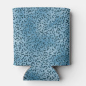 Türkis Blue Glitzer Leopard Print         Dosenkühler (Rückseite)