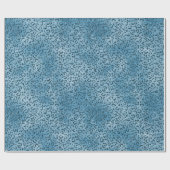 Türkis Blue Glitzer Leopard Print Geschenkpapier (Flach)