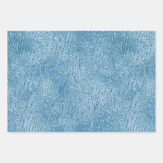 Türkis Blue Glitzer Leopard Print Geschenkpapier Set (Vorderseite 3)