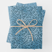 Türkis Blue Glitzer Leopard Print      Geschenkpapier Set (Beispiel)